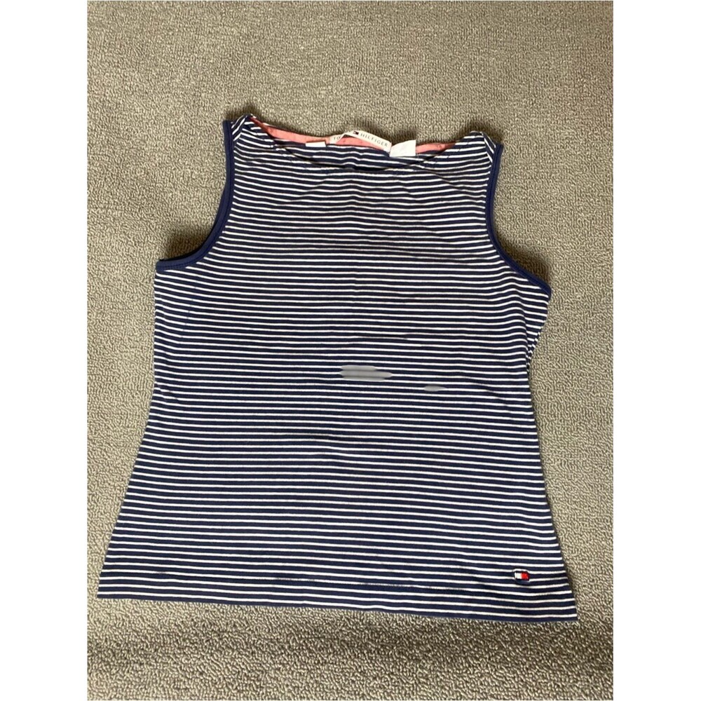 Vintage 90s Tommy Hilfiger Striped Cotton Stretch Summer Preppy Streetwear Tank